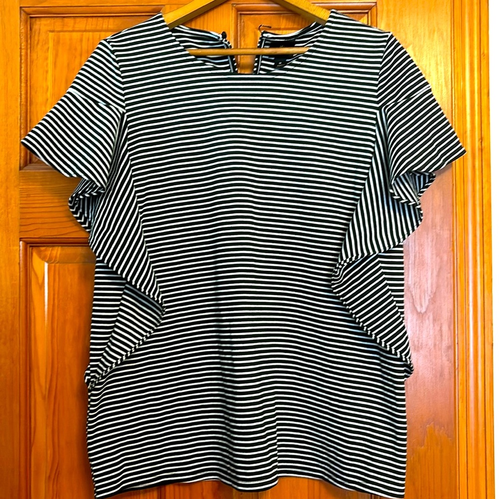 Black and white striped top
